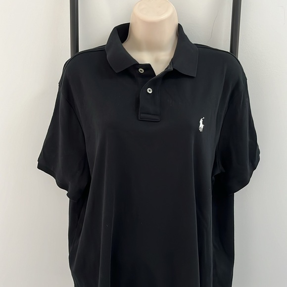 Polo Ralph Lauren Black Short Sleeve Cotton Pony Embroidered Polo Men Size L - Picture 2 of 8